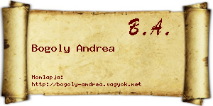 Bogoly Andrea névjegykártya